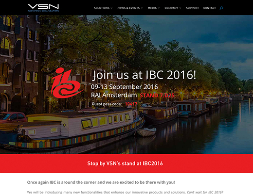 VSN is ready for IBC with a new online site entirely dedicated to this trade show