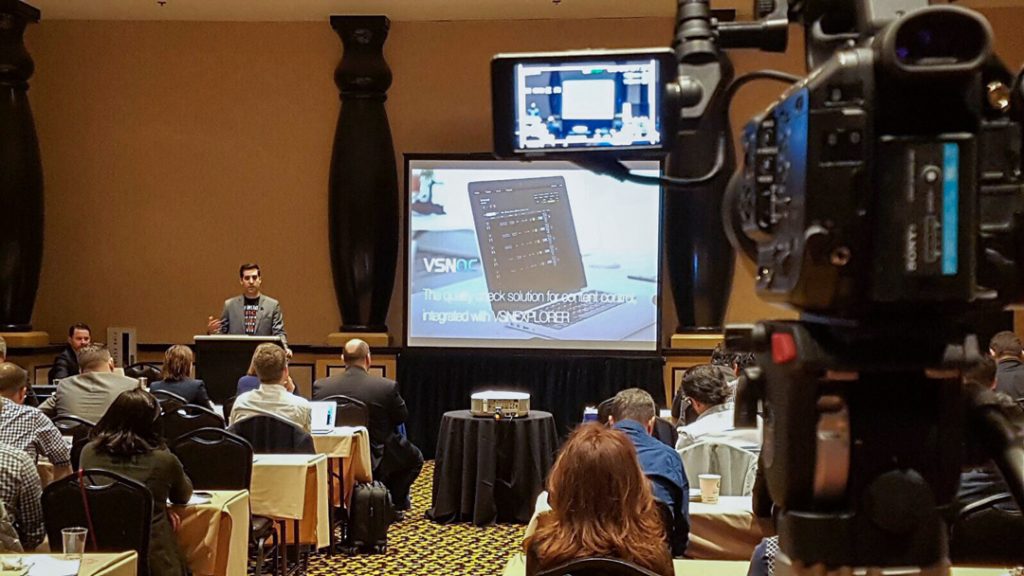 Aaron López, VSN's COO, explaining the most recent innovation and product developments at VSN's keynote. Aaron López, VSN's COO, explaining the most recent innovation and product developments at VSN's keynote.