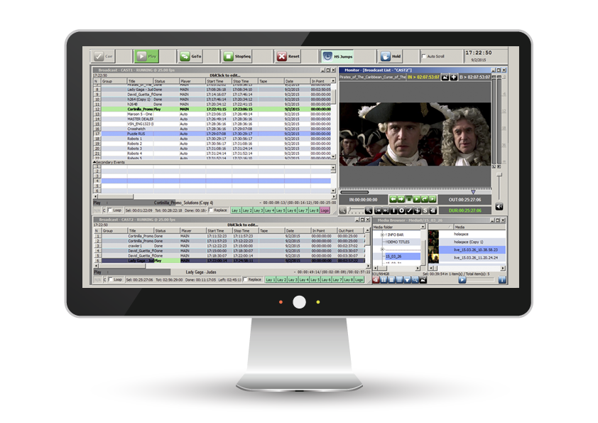 Mock up of the integrated playout software VSNOneTV Mock up of the integrated playout software VSNOneTV
