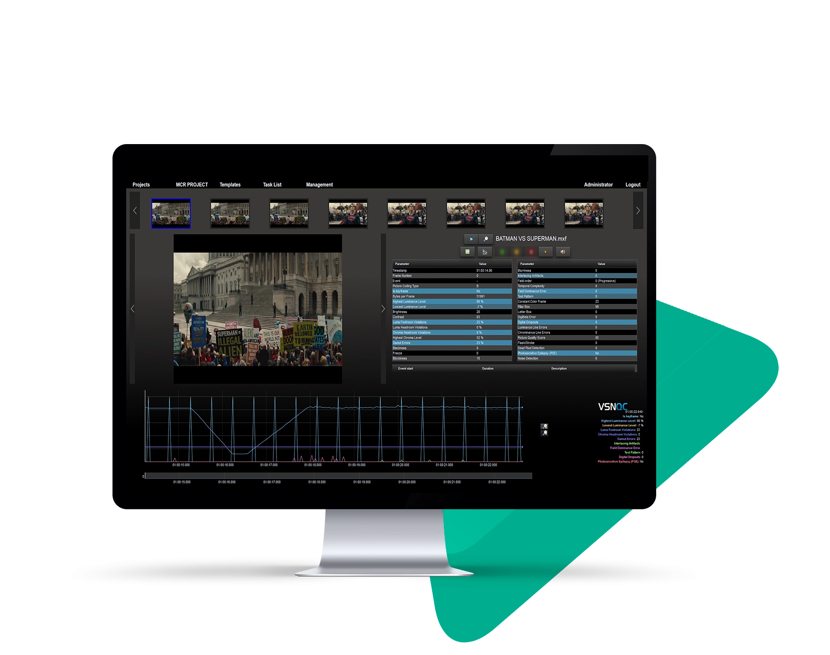 VSNQC interface Quality Control system