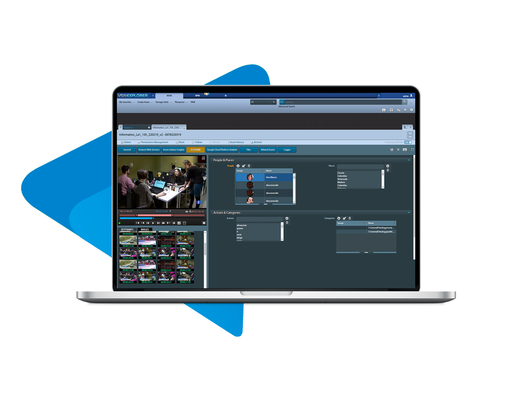 Mockup VSNExplorer MAM for Media Preservation solution