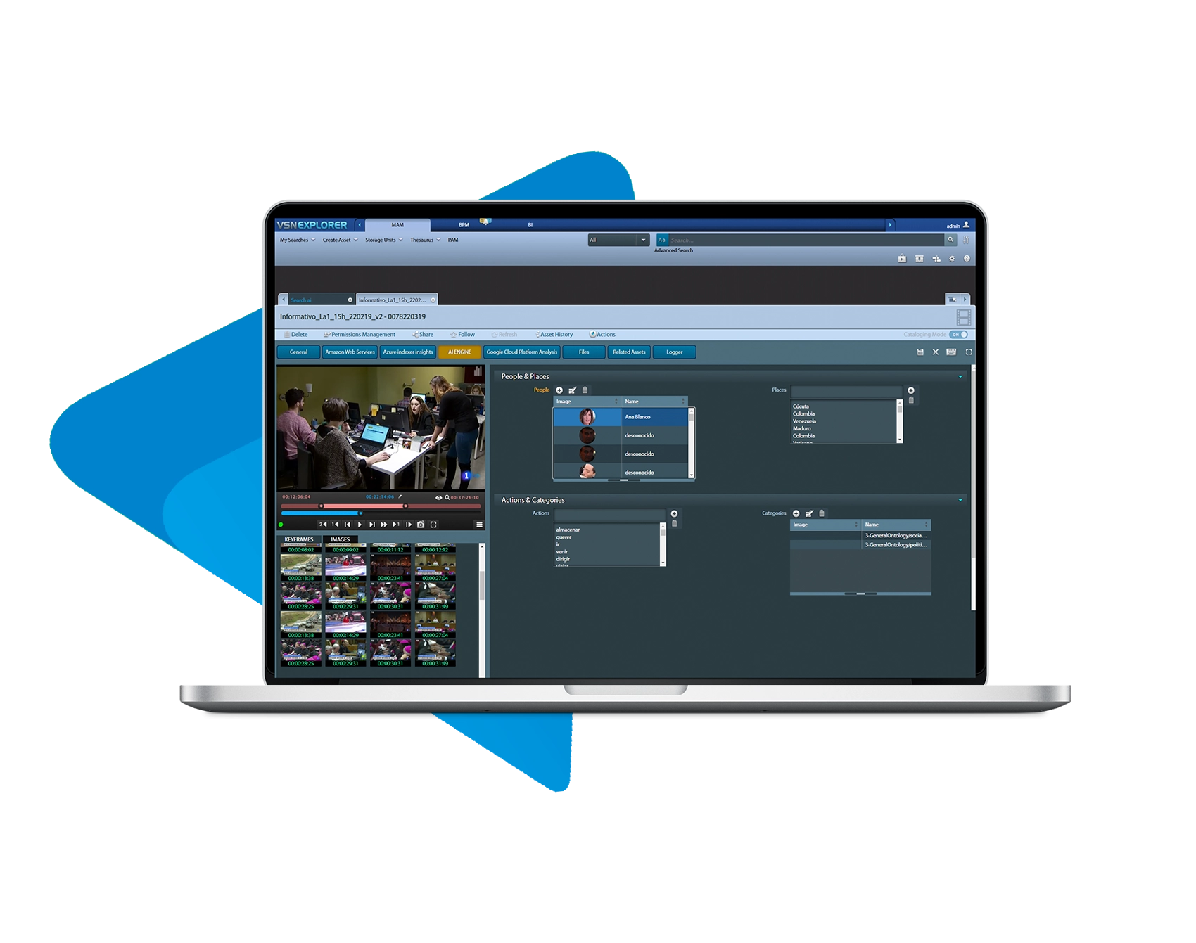 Mockup VSNExplorer MAM for Media Preservation solution