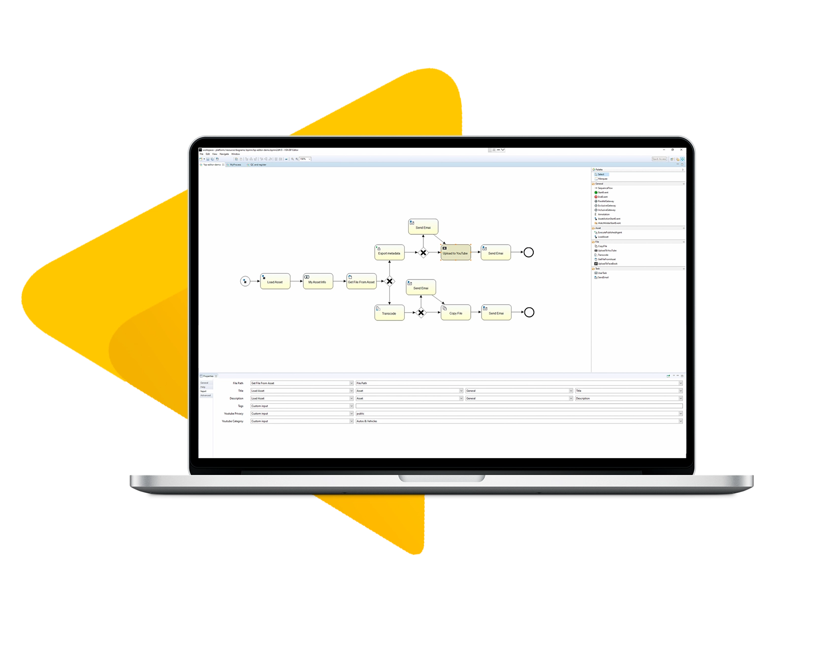 Mockup of VSNExplorer BPM for Media Production